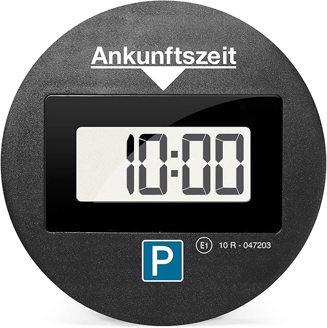 Park Lite | Elektryczna tarcza parkingowa z dopuszczeniem przez Federalny Urząd ds. Ruchu Drogowego | Zegar parkingowy z automatyczną aktywacją I Cyfrowa tarcza parkingowa nadaje się do wszystkich