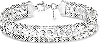 Italian Silver Heart Motif Bracelet