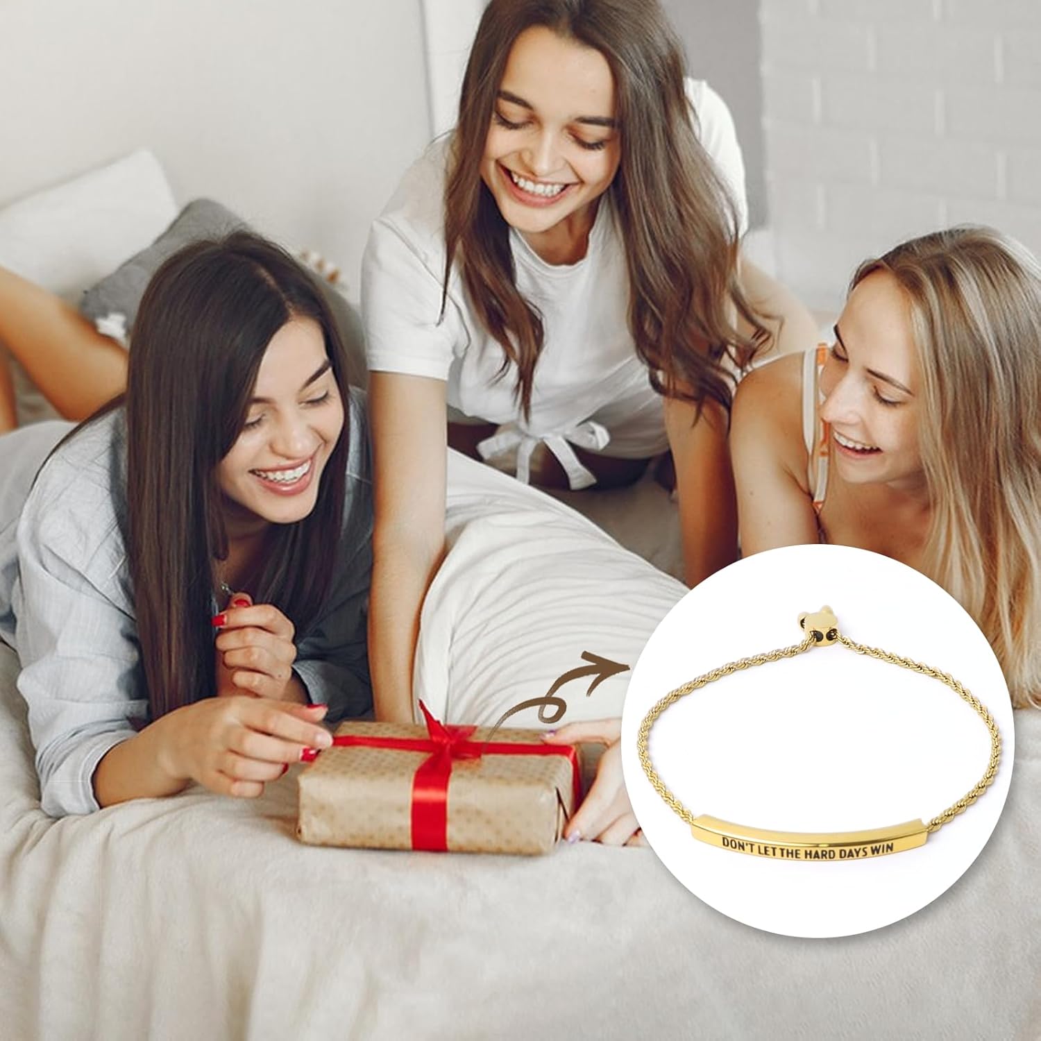 Don't Let the Hard Days Win Bracelet, Adjustable Motivational Bracelet for Best Friend - Image 7