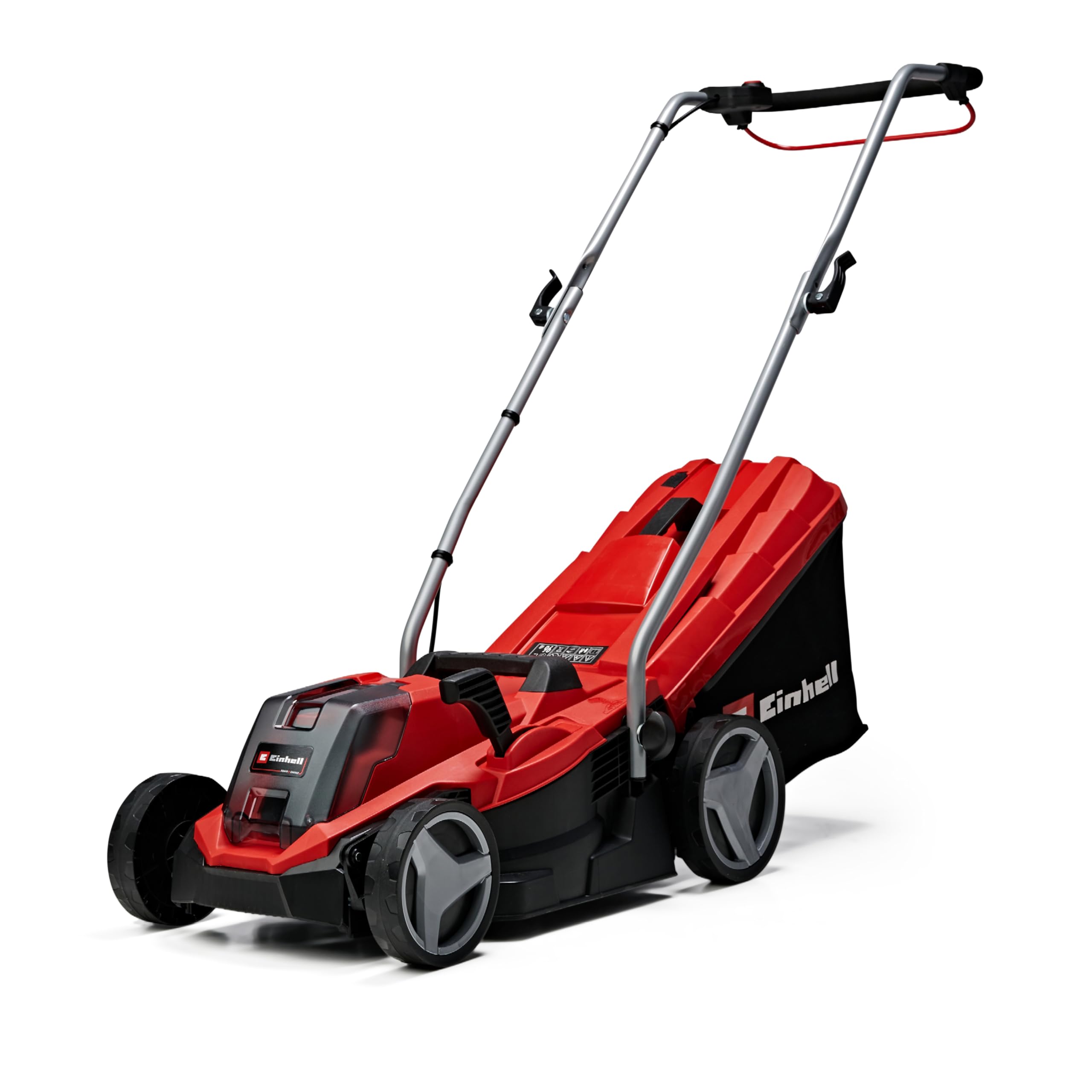 Einhell Cordless Lawn Mower in red and black