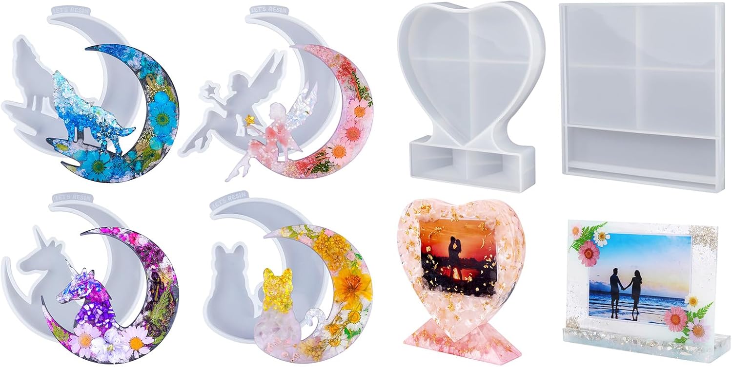 Bundle Set of Photo Frame Molds and Crescent Moonds Molds