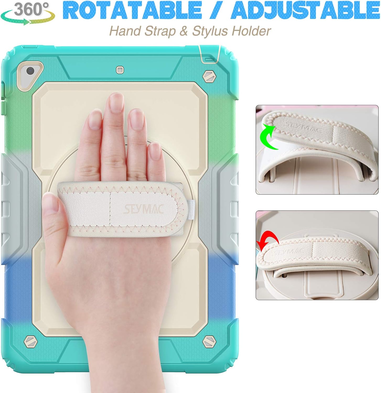 SEYMAC stock Case for iPad 6th/5th Generation/Air 2 / Pro 9.7 inch, Heavy Duty Shockproof Cover with Screen Protector - Image 3