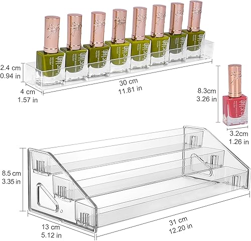 Miniatura 2 de JessLab Organizador de esmalte de uñas, organizador de lentes de sol de acrílico de 3 niveles, soporte de aceites esenciales, organizador de