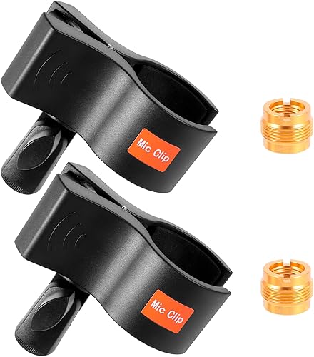 2 piezas de clip de micrófono para micrófono clip de micrófono para soporte ajustable universal con 2 adaptadores de tornillo utilizados con