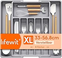 Vista 18 de Lifewit Organizador Grande de Cubiertos y Cajones, Bandeja Expandible para Utensilios de Cocina, sin BPA, Soporte para Cubiertos y Cubertería