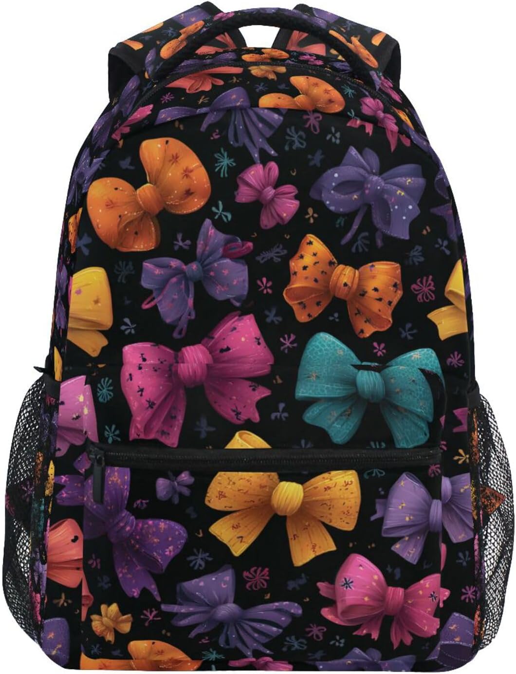 QUGRL Colorful Bow Tie Kawaii School Backpack for Girls Boys Large Bookbag Laptop Computer Bag Casual Hiking Travel Daypack Backpack Schoolbag for Teens College 16 Inch
