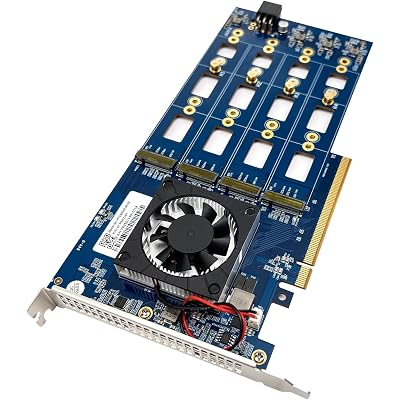 10Gtek PCIe4.0 X16 to (8X) M.2 Adapter, for NVMe SSD, PEX88048 Controller with Bifurcation Function. Applicable to Windows Server/Windows/linux/VMwareESX/ESXi/FreeBSD14/Ubuntu System