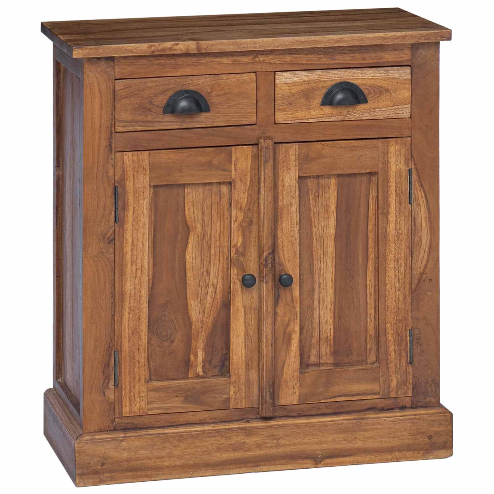 Armario de madera de teca vintage con cajones y puertas para almacenaje rustico