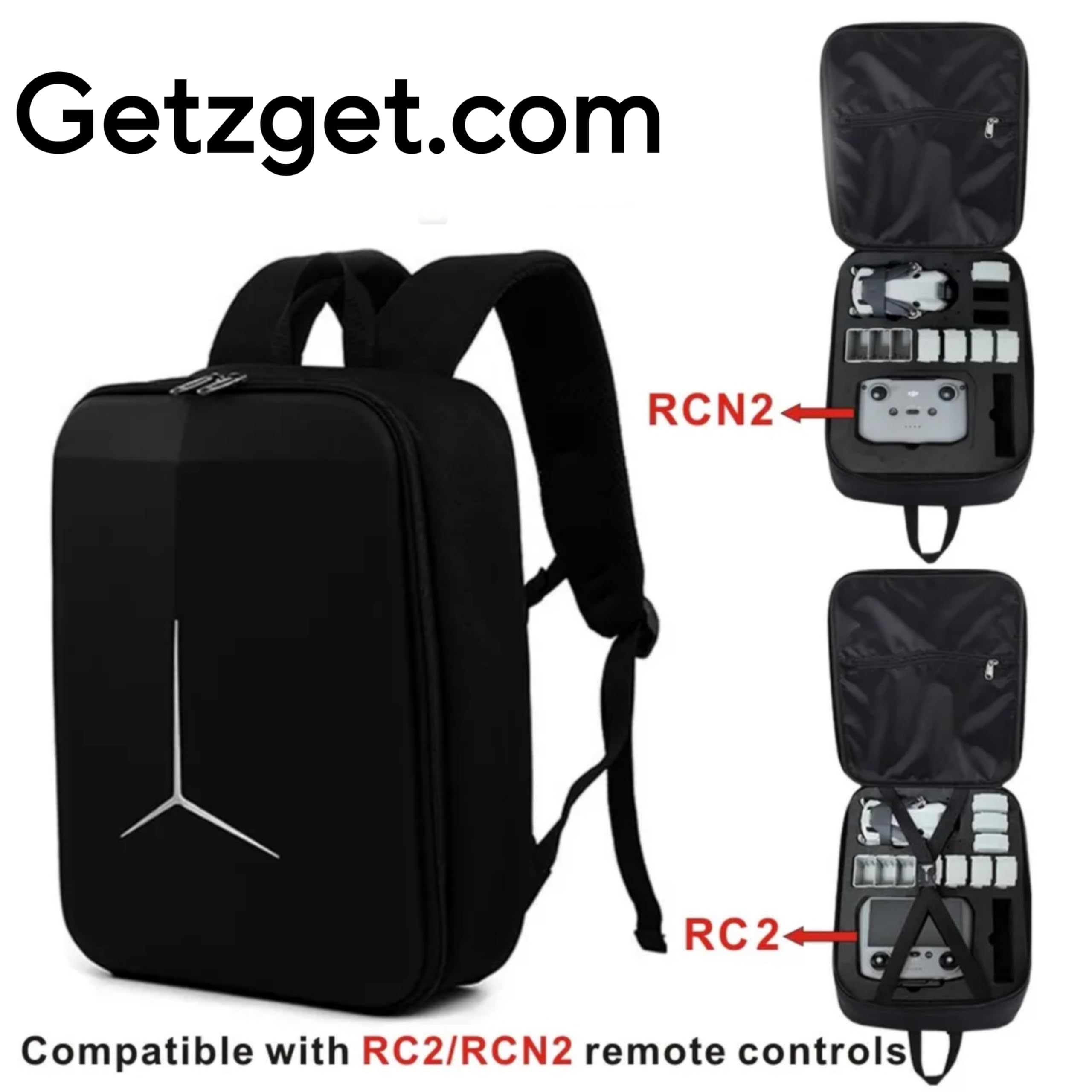 GetZget Nylon Carrying Case Bag For Dji Mini 4 Pro & Accessories, Compact Bike Travel Protection With Eva Foam Backpack (Black) 1