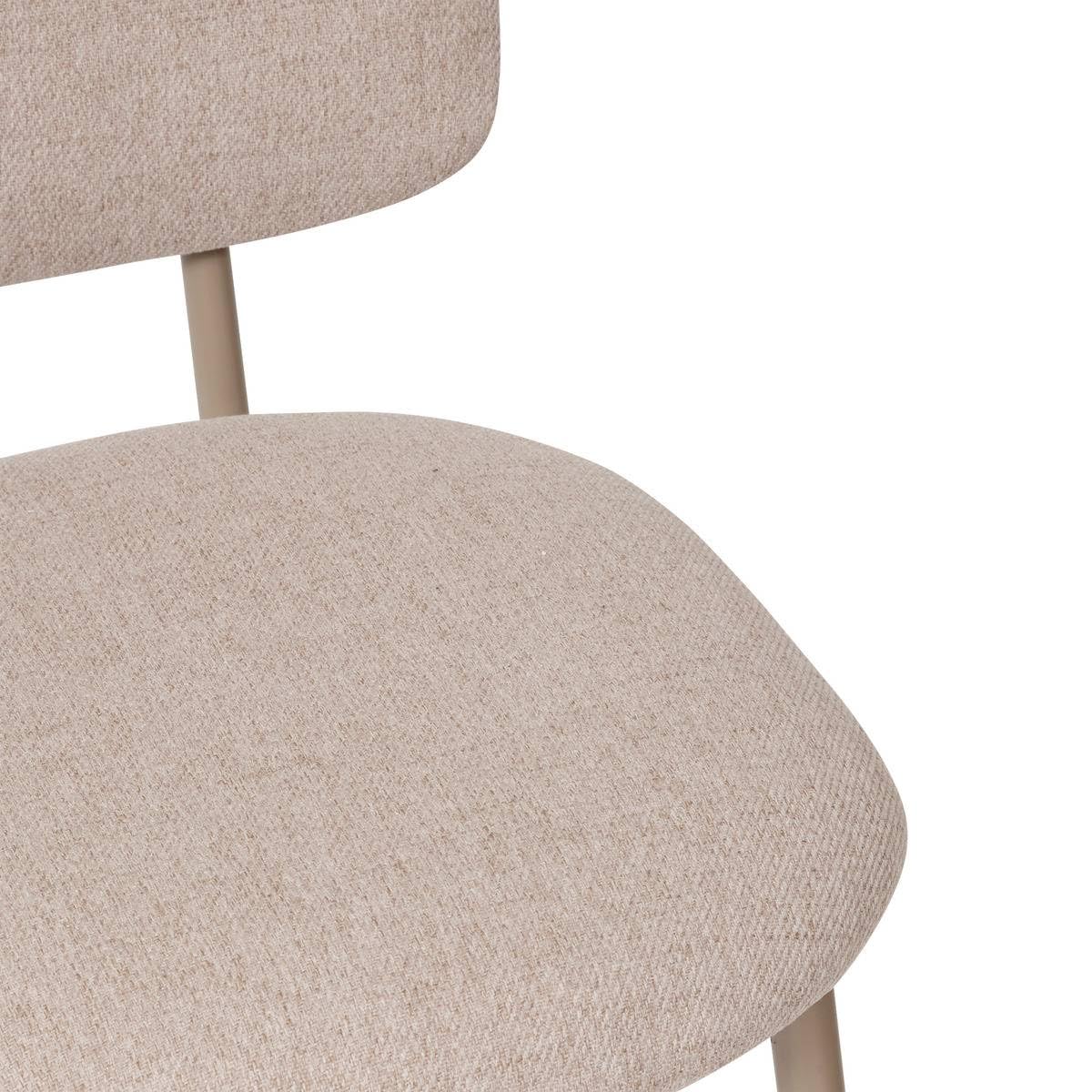 Atmosphera - Sgabello da bar Kamili Beige - H 108,5 cm - Acciaio, tessuto screziato, con schienale e poggiapiedi - Per cucina, isola centrale