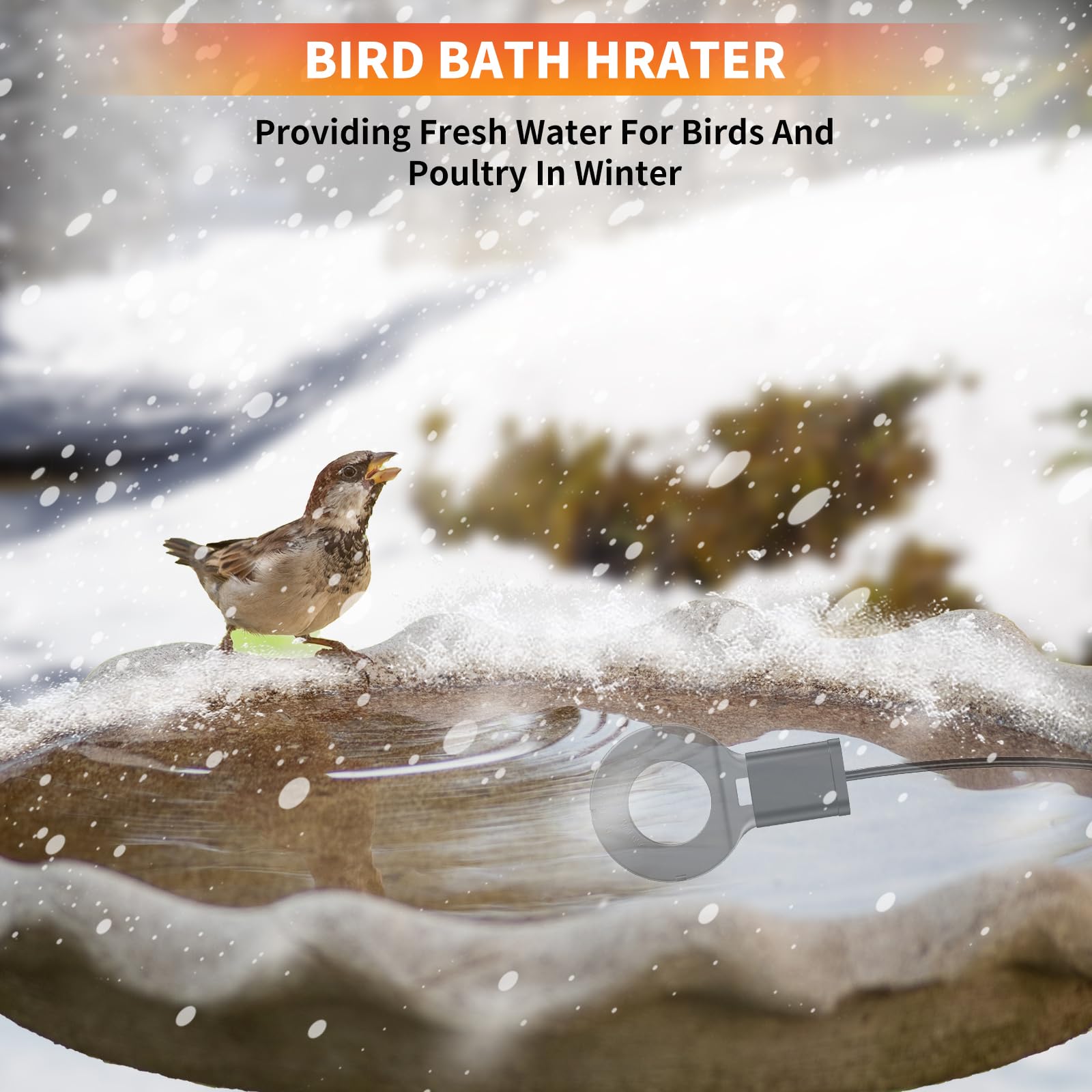 500 W Allzweck-Enteiser, tauchbarer Aluminiumguss-Huhn-Warmwasserbereiter für Nutztier-Tankheizung, Vogeltränke im Winter