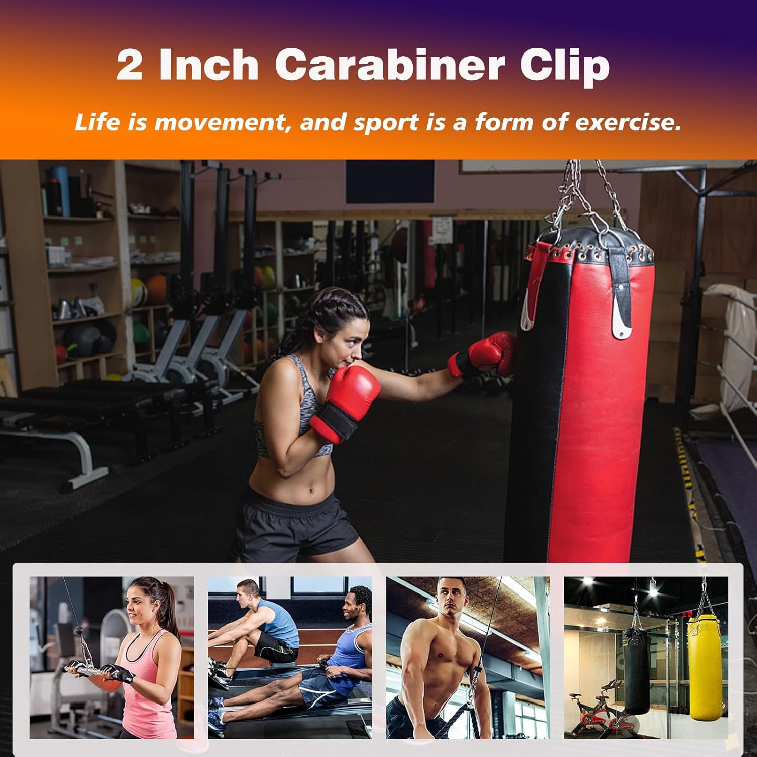 200PCS M5 Heavy Duty Carabiner Clip, 2Inch Snap Hook Quick Link Small Carabiner Clips,Spring Link Buckle for Fishing Camping Hammock Dog Leashes-220LBS Holding Capacity (Black) - Image 7