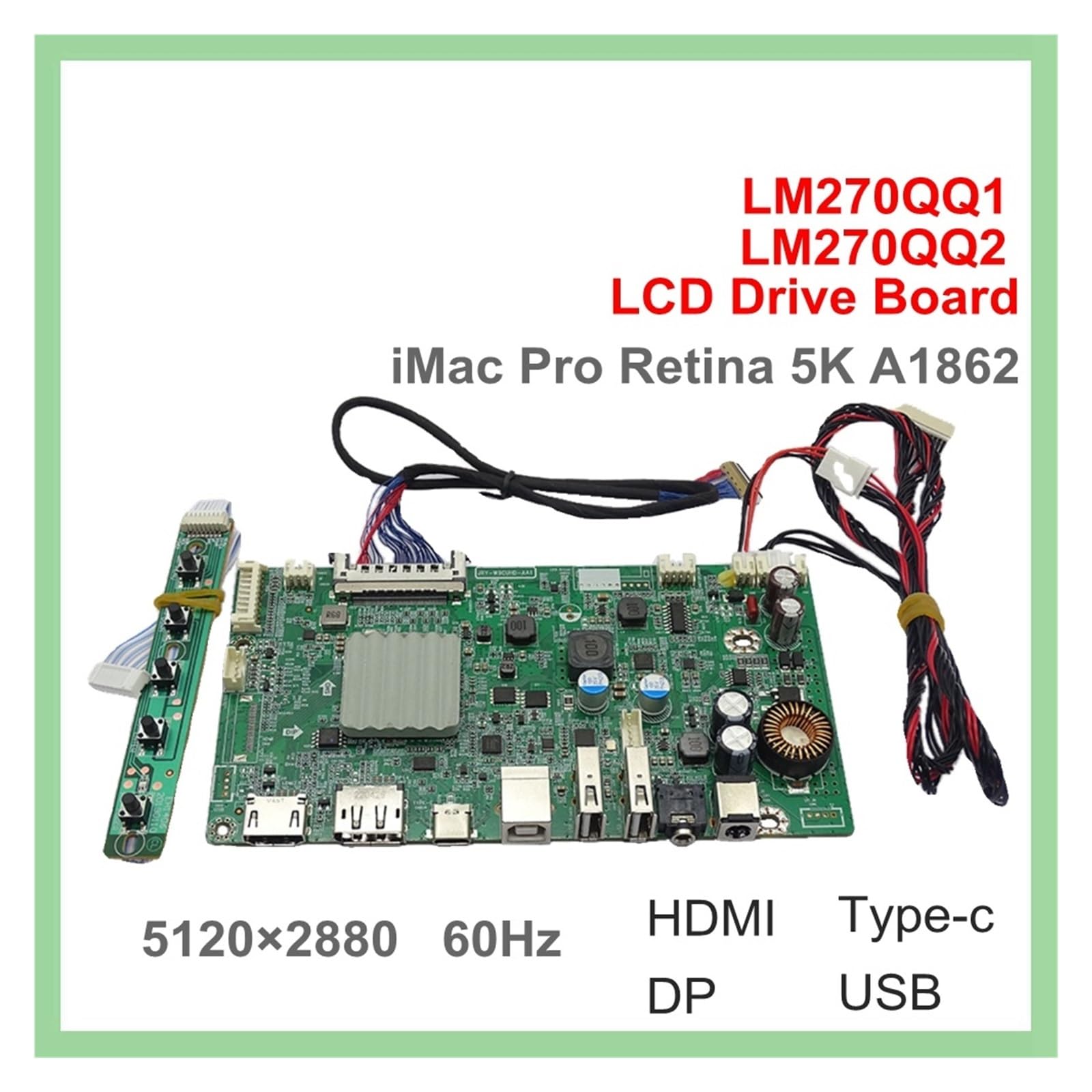 【iMac 外部モニター化キット】iMac 5K用LCDコントローラー 2DP 5K HDR LCD Controller Board monitor Kit for imac 27