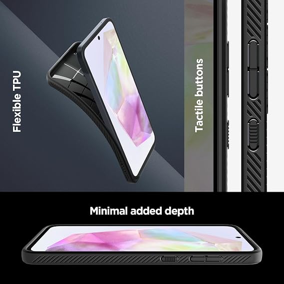 Spigen Galaxy A35 ile Uyumlu Kılıf Liquid Air Matte Black - ACS07519
