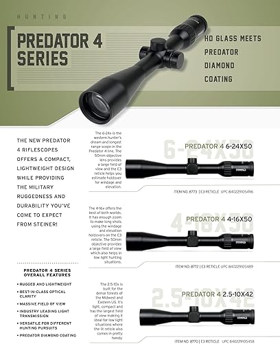 Miniatura 4 de Steiner Alcance de rifle de caza serie 4 Predator con retícula E3 iluminada