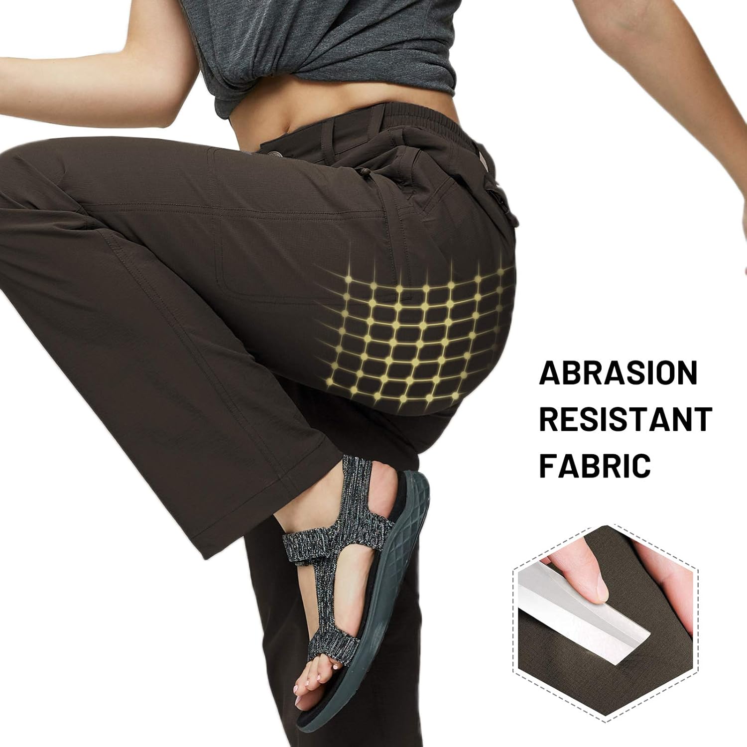 MIER Women's Quick Dry Cargo Pants Lightweight Tactical Hiking Pants with 6 Pockets, Stretchy and Water-Resistant