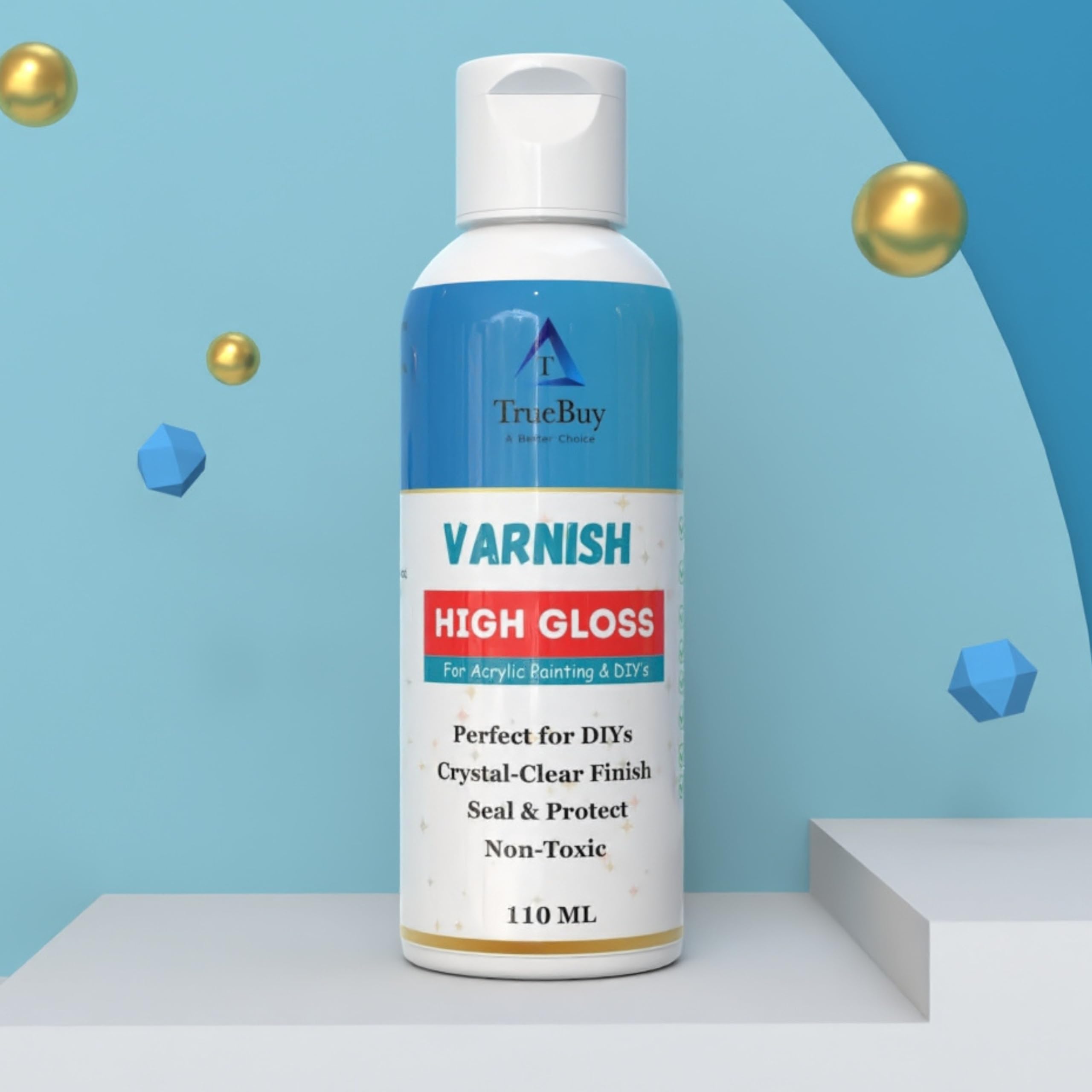 High Gloss Varnish 110 ML | Clear Acrylic Top Coat for Painting, Wood, Canvas & DIY | Shiny Protective Finish