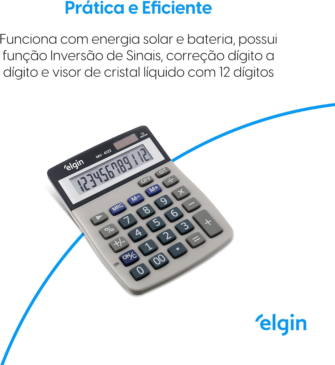 Calculadora de Mesa 12 Dígitos MV 4122 Cinza Elgin