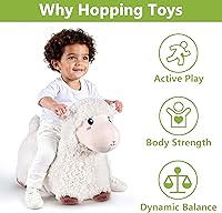Vista 2 de Bouncy Pals Oveja Saltarina, Saltador Inflable de Animales de Granja para Niños y Niñas Pequeños, Juguete de Cordero Saltador para Exteriores