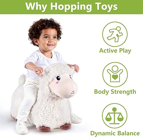 Miniatura 2 de Bouncy Pals Oveja Saltarina, Saltador Inflable de Animales de Granja para Niños y Niñas Pequeños, Juguete de Cordero Saltador para Exteriores