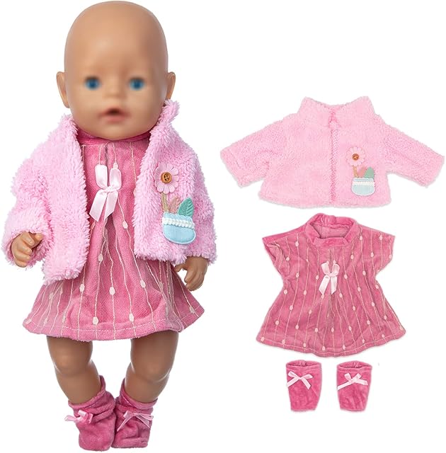 Ubrania dla lalek 36-43 cm New Born Baby lalka włączająca spódnicę, płaszcz, skarpetki (bez lalki)