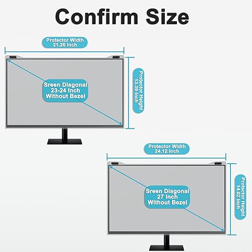 Miniatura 2 de GHY Protector de pantalla anti luz azul de 23, 23.6, 23.8, 24 pulgadas, monitor de 24 pulgadas y pantalla de privacidad de computadora de 24