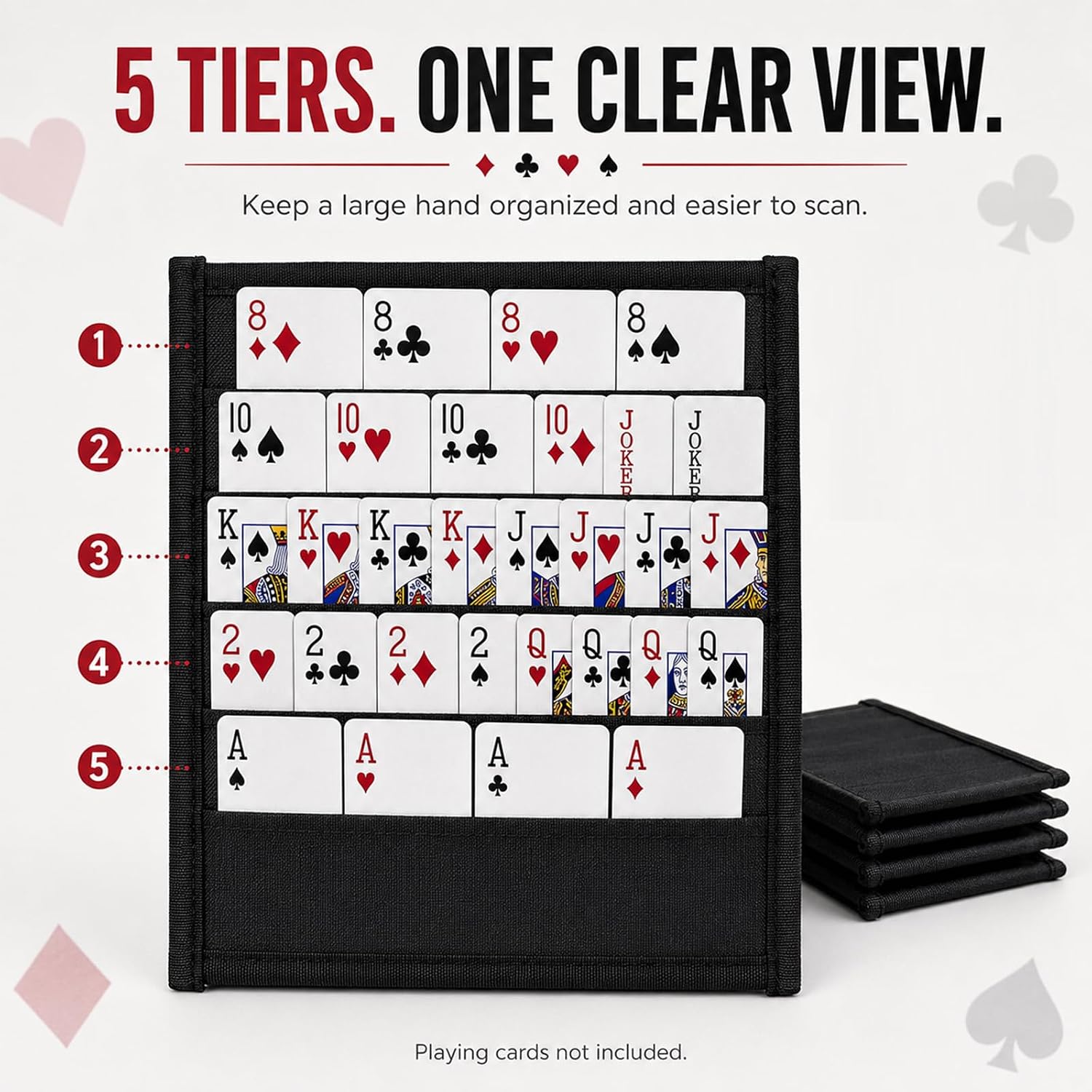 2 Pack Playing Card Holders for Bridge Canasta, Seniors, Adults, Kids
