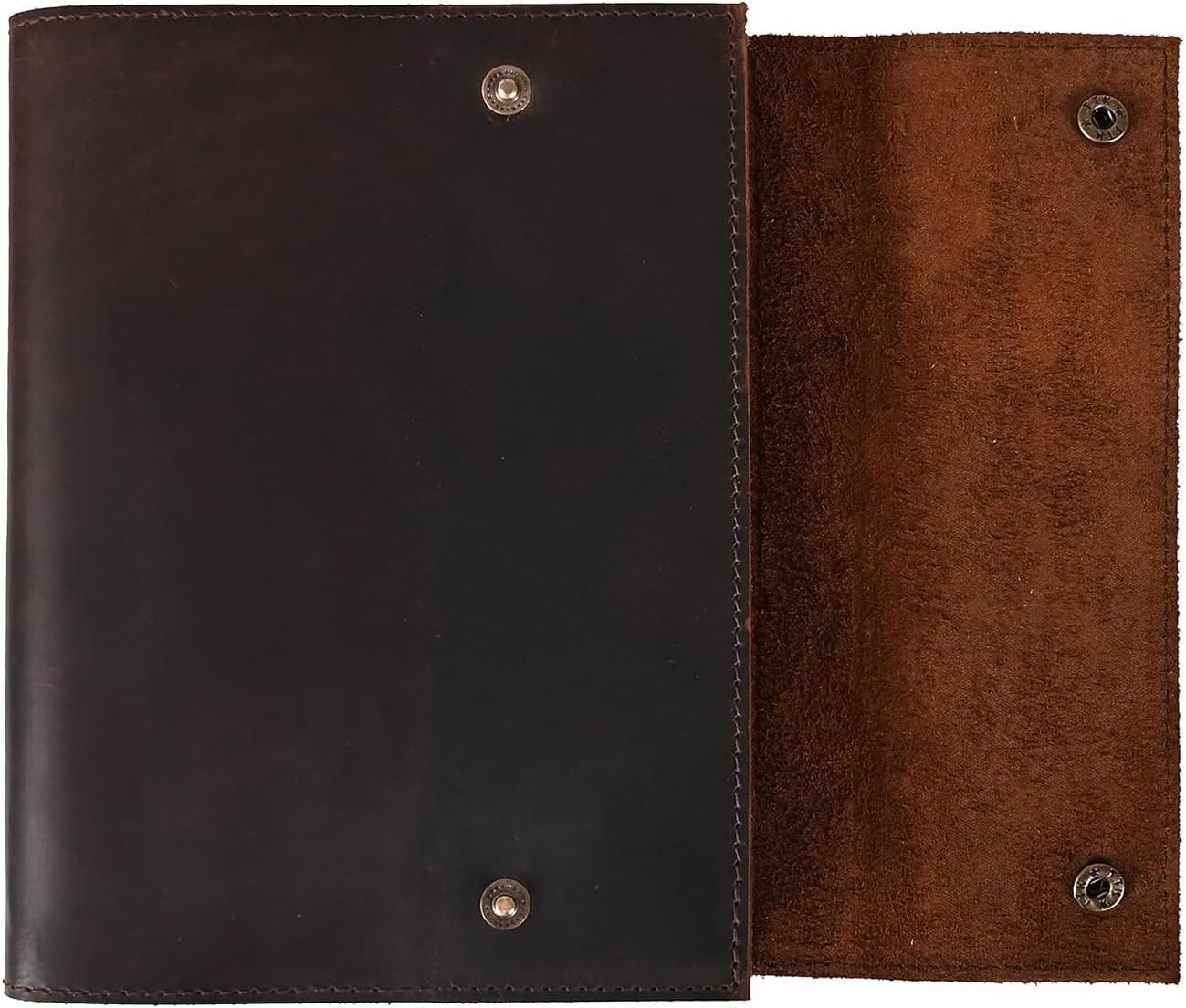 Refillable Leather Drawing Journal Travel Daily Diary Antique Handmade Vintage Bound Writing Notebook Genuine Leather Unlined White Paper Art Sketchbook 6.5 x 8.5 Inches -Dark Brown