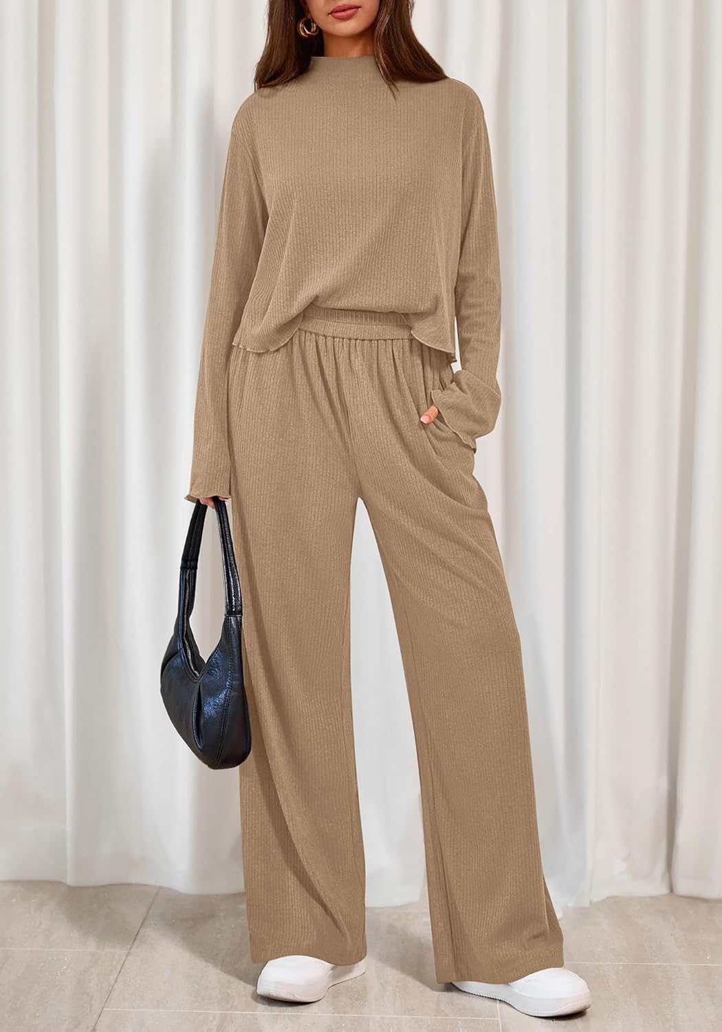 BTFBM Women's Two Piece Outfits 2025 Fall Trendy Sweatshirt Pants Tracksuit Jogger Sweatsuit Lounge Matching Sets - Image 2