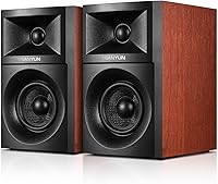 Sanyun SW203 4.0 Computer Speakers: 60W Quad-Driver 3D Immersive Sound, Carbon Fiber Woofer, Bluetooth 5.4 USB DAC, Studio Audio (Red Pair)