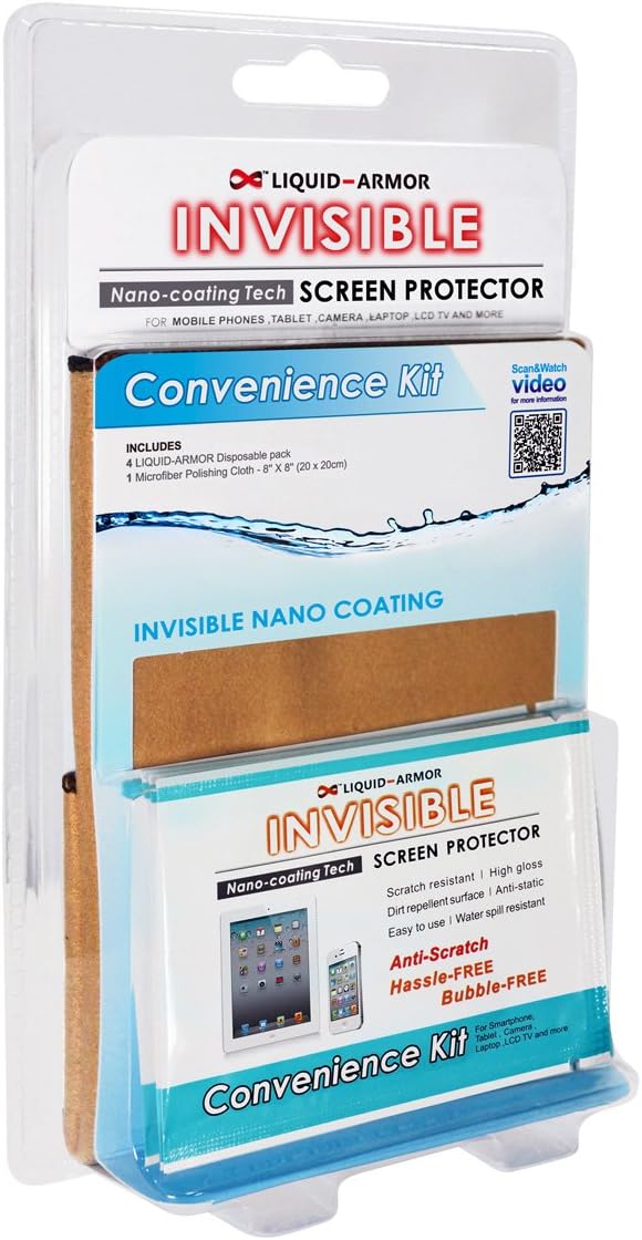 Dynaflo LIQUID-ARMOR Universal Invisible Nano Tech Screen Protector with Microfiber Cloth (DYN-LA100TB)