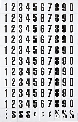 MasterVision Números magnéticos, 12" x 34", negro sobre blanco, 110 piezas