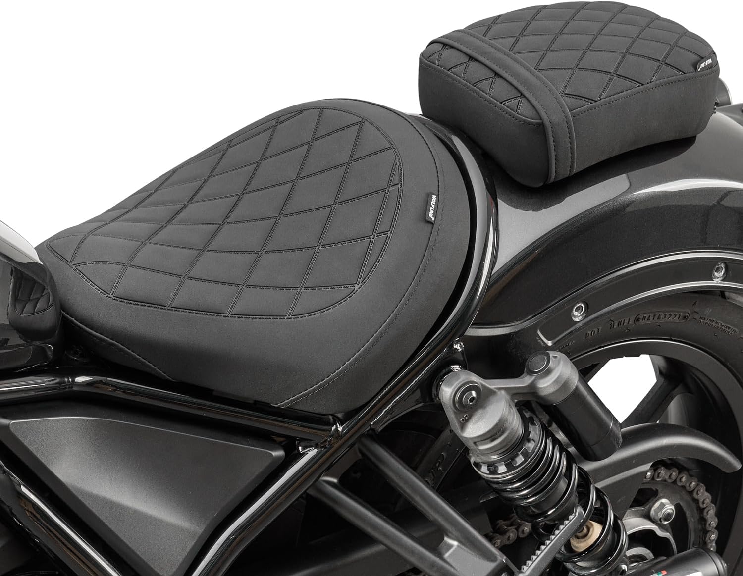 Motorcycle Front Rider Solo Saddle Rear Passenger Seat for Rebel CMX 1100 2021-2026 Pressure Relief Soft Pillion Cushion Pad, Black