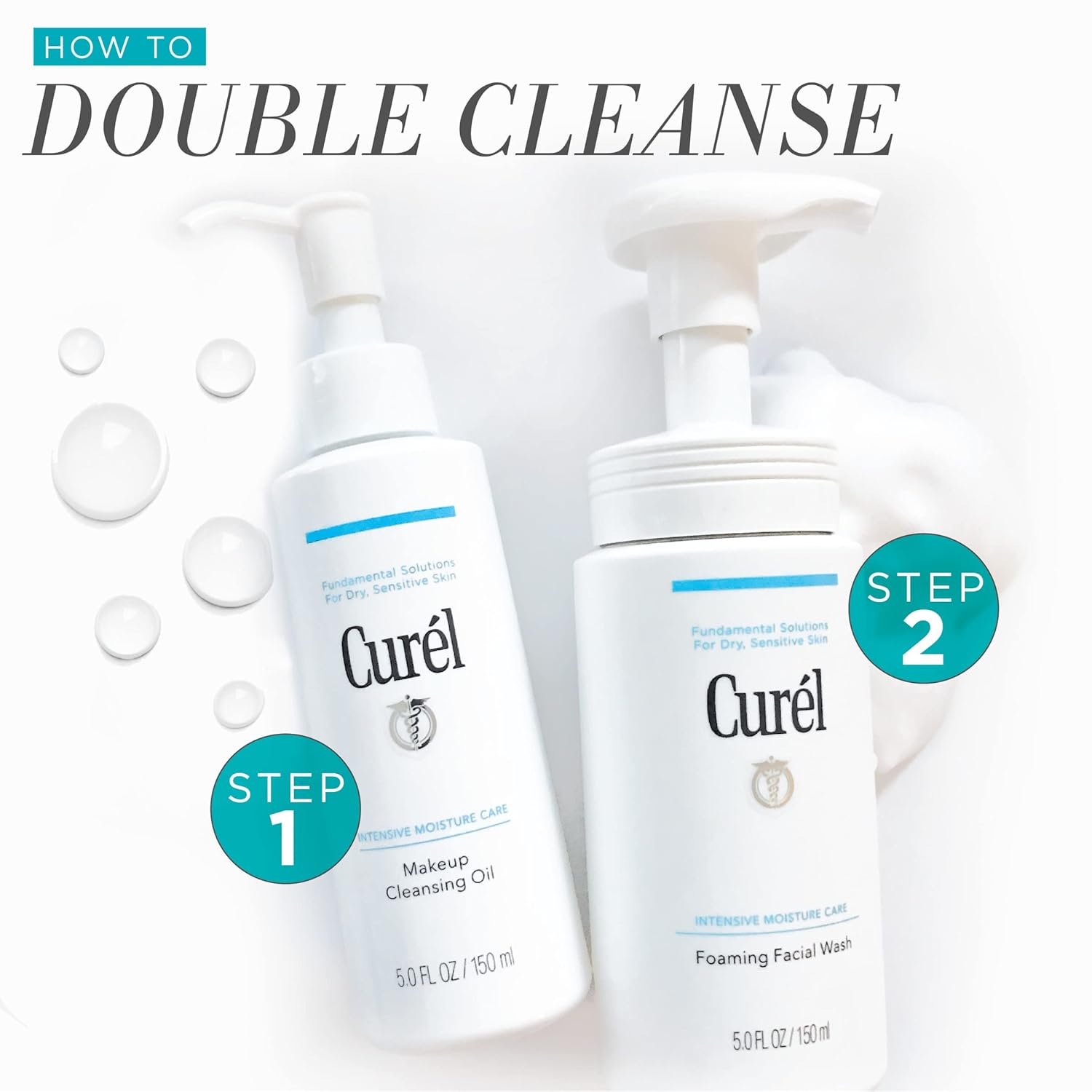 Curél Foaming Daily Face Wash, Hydrating Facial Cleanser for Dry, Sensitive Skin, pH-Balanced and Fragrance-Free for Sensitive Skin Care, 5 Ounces (Step 2 of 2-Step Skincare) : Beauty & Personal Care