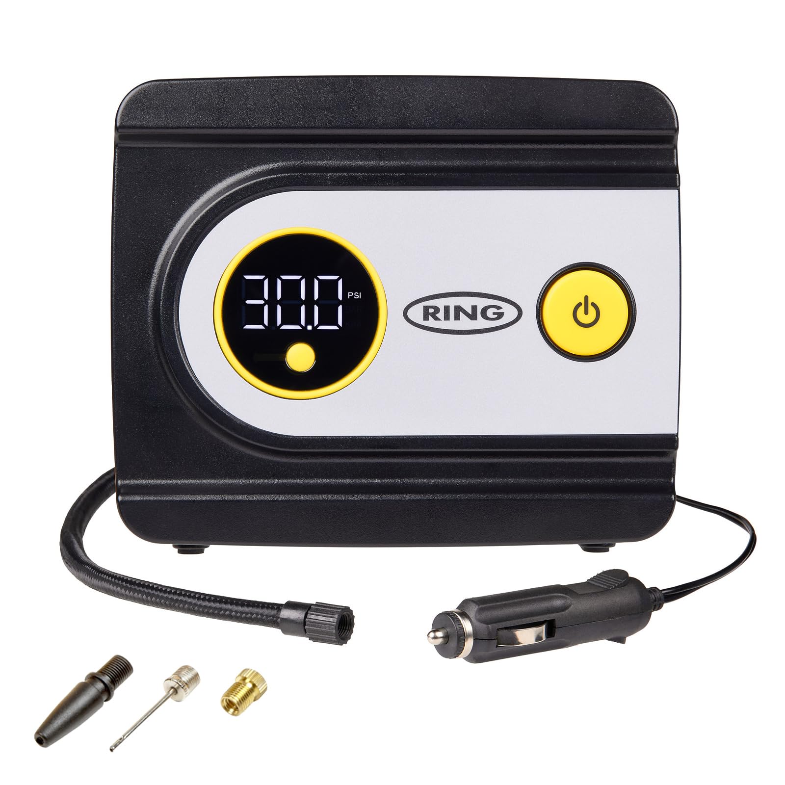 RING TYREINFLATE 20 Digital Tyre Inflator Air Compressor with Three Adaptors - Measures in PSI, BAR and kPA — view 4