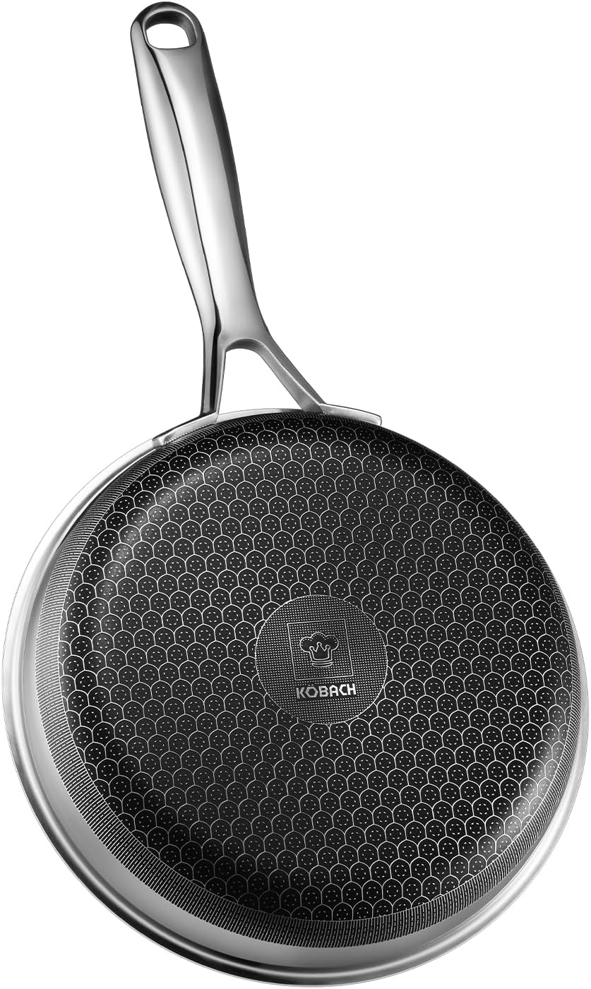 8in Nonstick Frying Pan - Stainless Steel Skillet, Dishwasher & Oven Safe, Compatible with Induction & Gas Stoves, Non-Toxic & Easy to Clean - Image 2