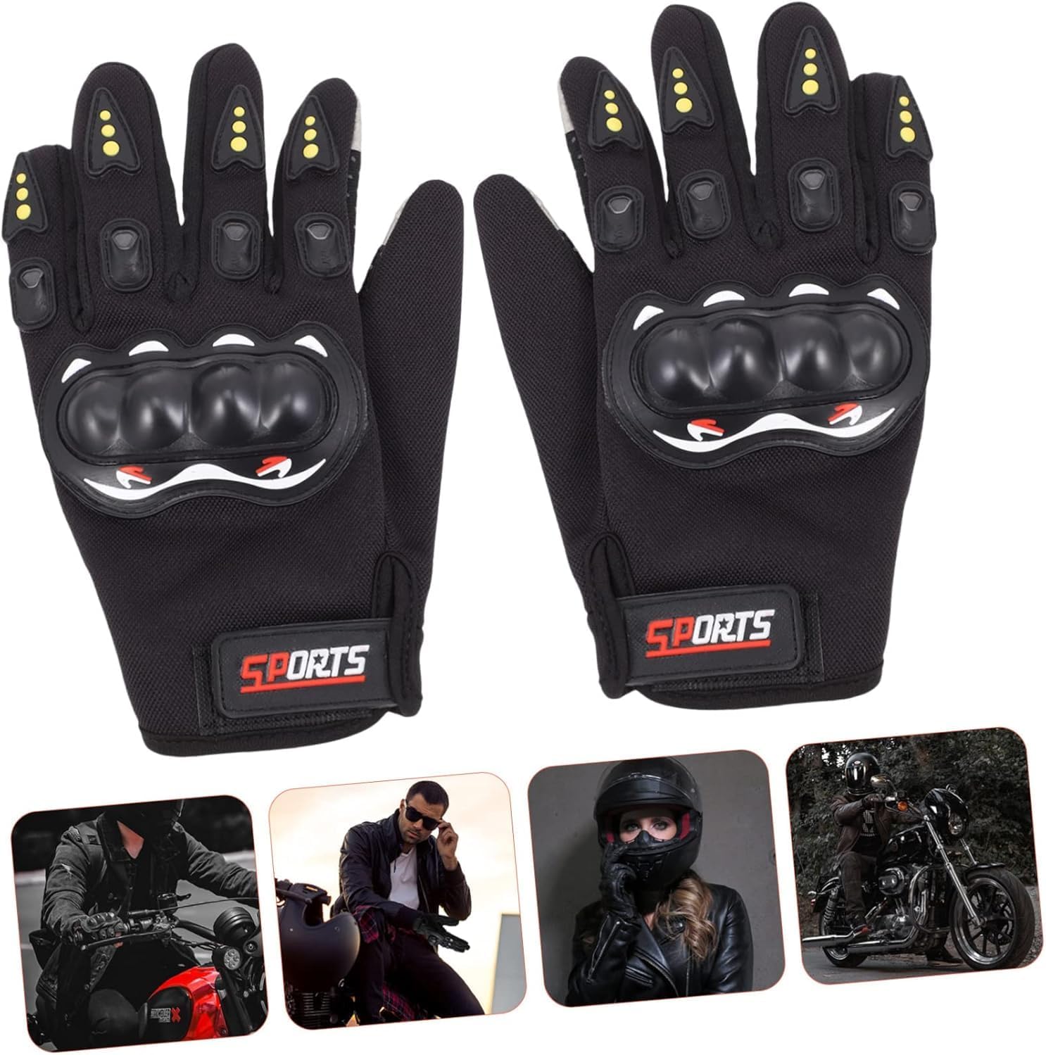 All-Season Touchscreen Motorcycle Gloves for Men & Women, Ideal for On-Road, Off-Road, Motocross, ATV, UTV, Bicycle Racing & Tactical Hiking Black(OSFA) - Image 8