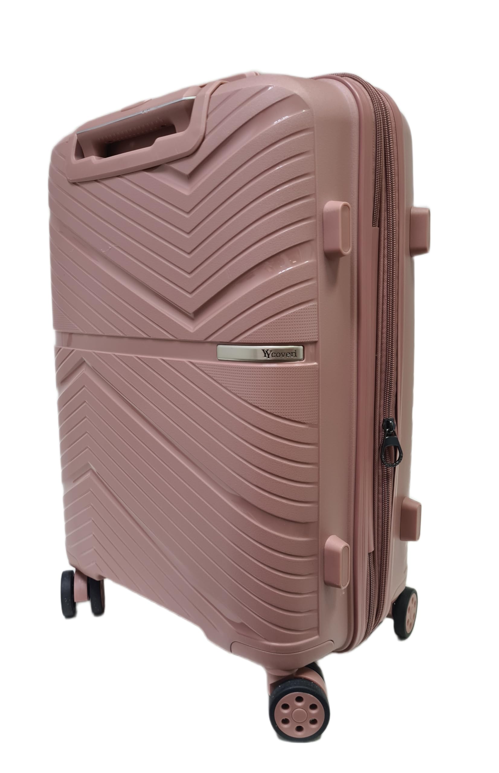 COVERI COLLECTION Trolley Rigido Bagaglio a Mano Espandibile 55x40x20 cm, 4 Rotelle Girevoli 360°, Approvato Compagnie Aeree Low Cost, Scocca ABS Resistente, 27L, Rosa