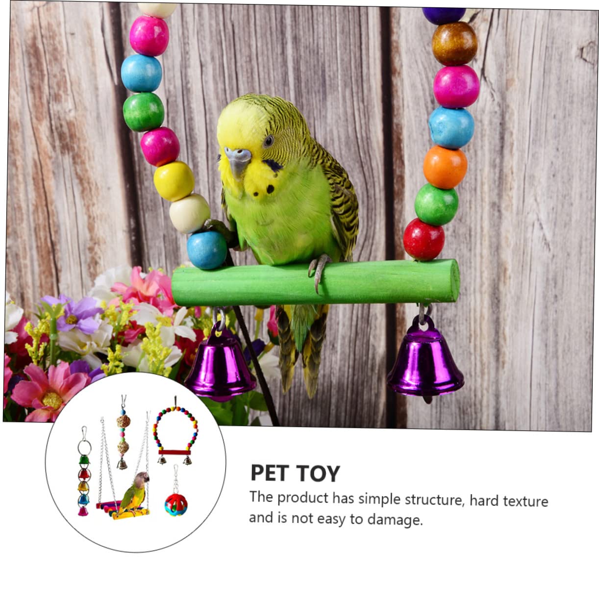 5 pièces Jouets à Mordre pour Perroquets Jouets pour Oiseaux Accessoires de Jeu Colorés pour Oiseaux à Mâcher