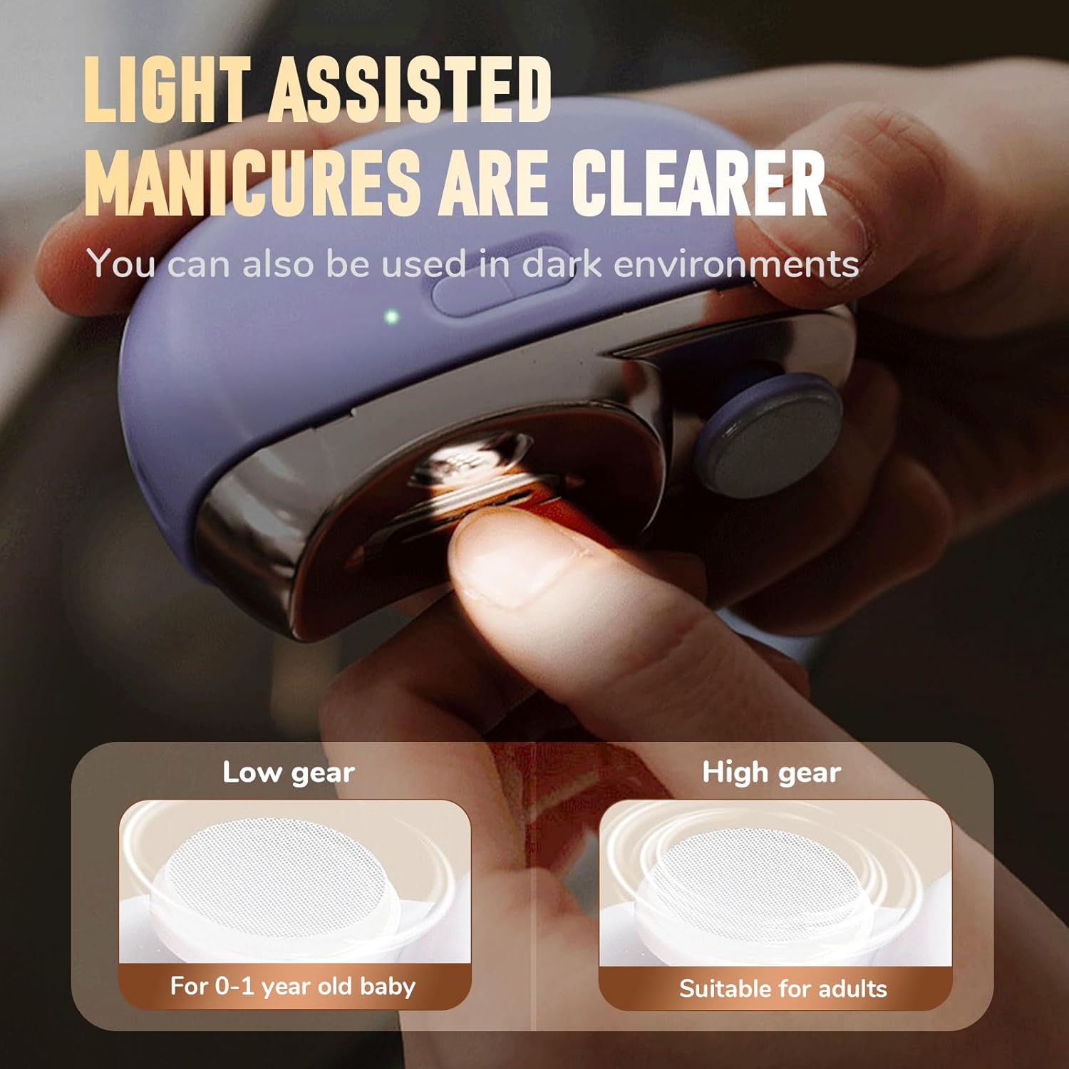 Electric Nail Clippers for Seniors Nail Trimmer, 2025 Upgraded 3 in 1 Automatic Electric Nail Clipper for Adults with Polishing,Electric Nail Trimmer for Senior Electric Nail File (White)