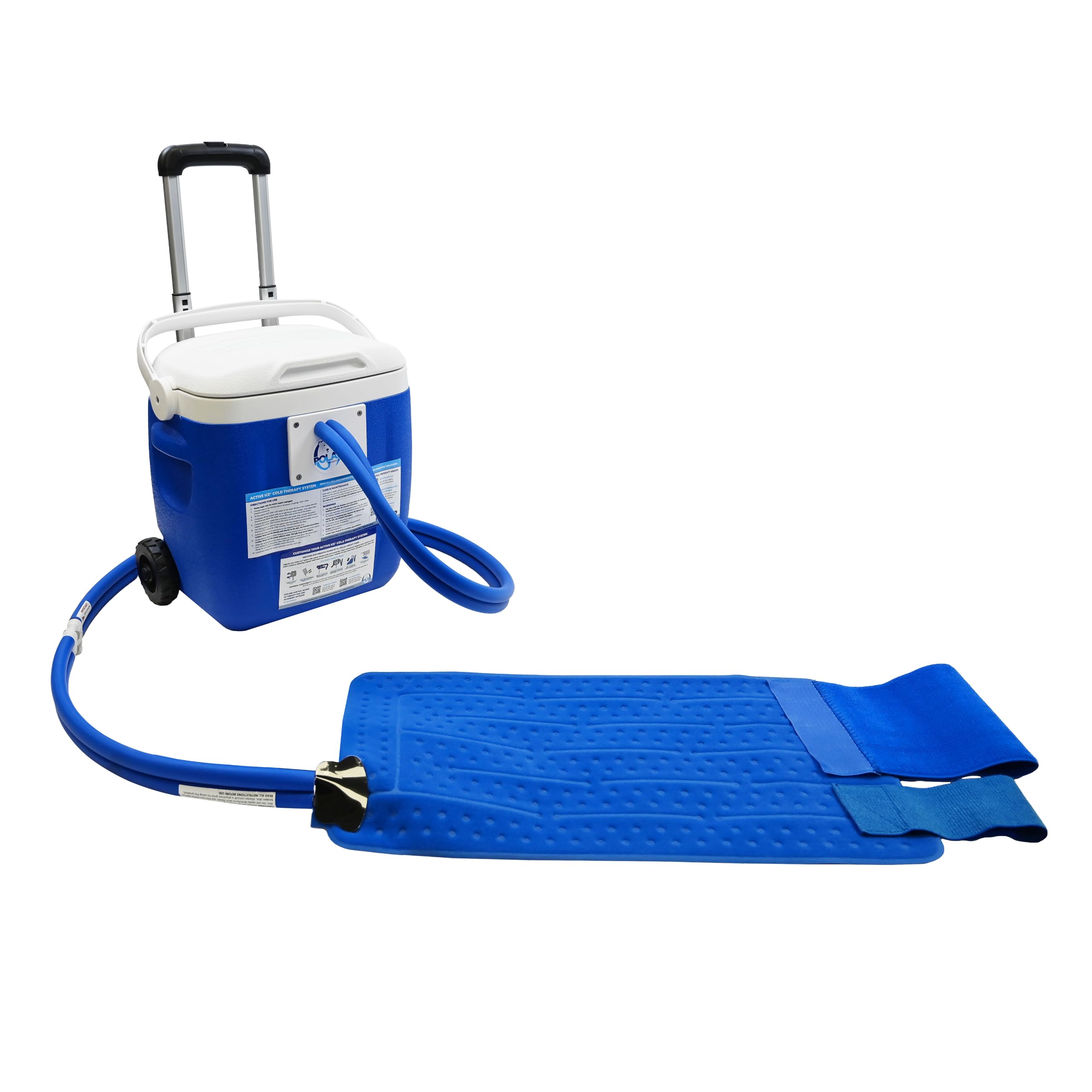 Polar Active Ice Hip-Extended Coverage Cold Therapy Ice Machine System with 12.5"x22.5" Therapy Compression pad, Programmable Timer, 16 Qt. Cooler, Quiet Pump, Strong Cryotherapy Pain Relief Treatment