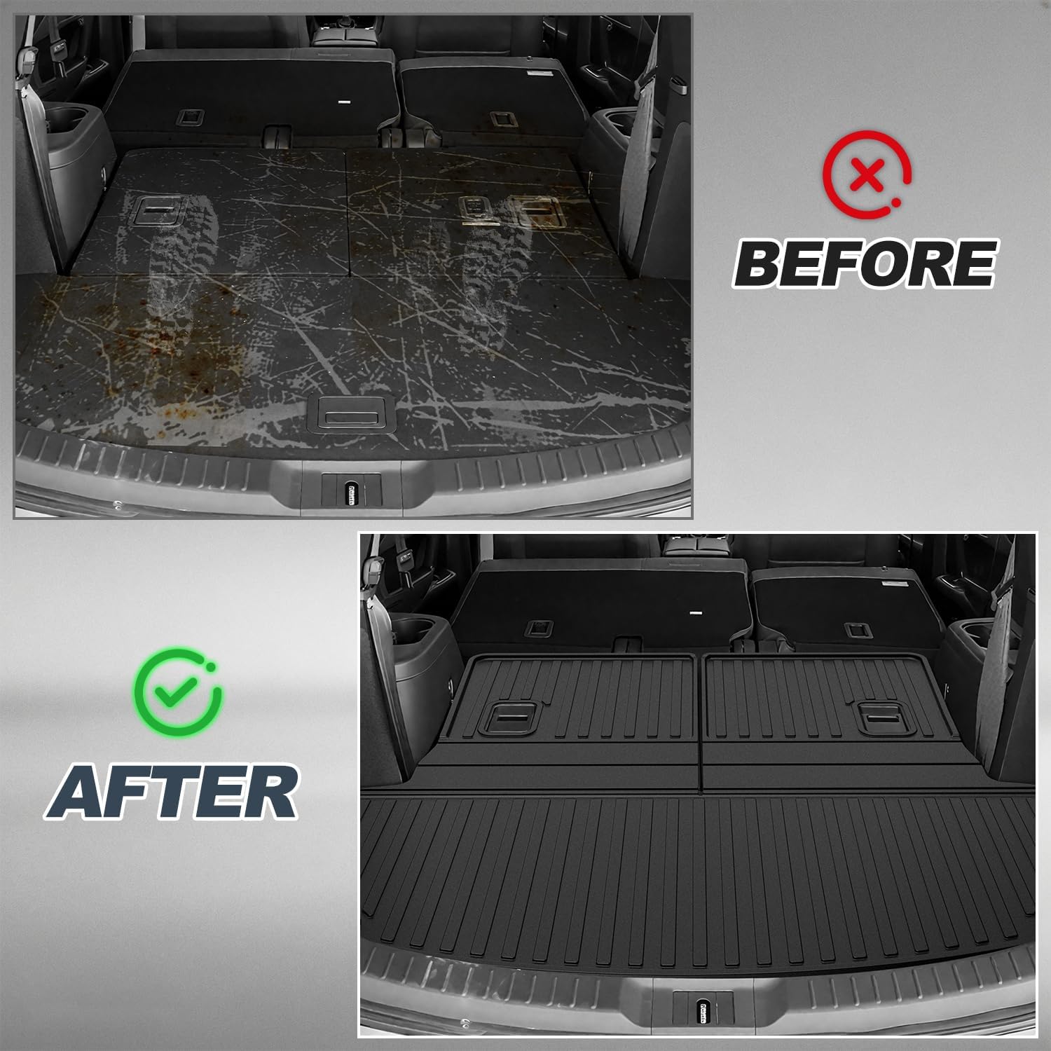 for 2016-2023 CX-9 Cargo Liner | Aomsazto Custom Fit Cargo Liner for Mazda CX9 2016-2020 2021 2022 2023 Trunk Liner Trunk Cargo Mat CX9 Accessories