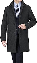 Suit Japan Coat35 Men's Roll Collar Coat, Melton Wool-like Material, 100% Polyester, High Collar, Slim, Half Coat, Smooth, Warm, Thermal, Business, Casual, Autumn, Winter, Spring, Stylish,