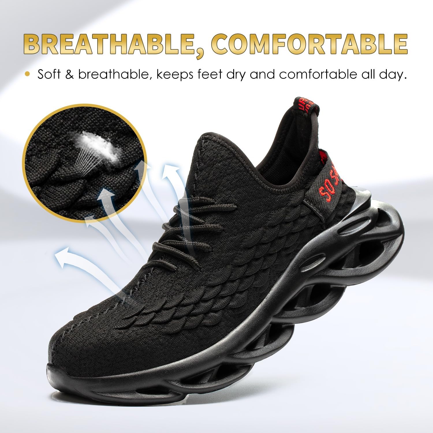 Steel Toe Shoes for Men Work Shoes Non Slip Composite Indestructible Comfortable Safety Sneakers Tennis Lightweight Breathable Construction Puncture Proof
