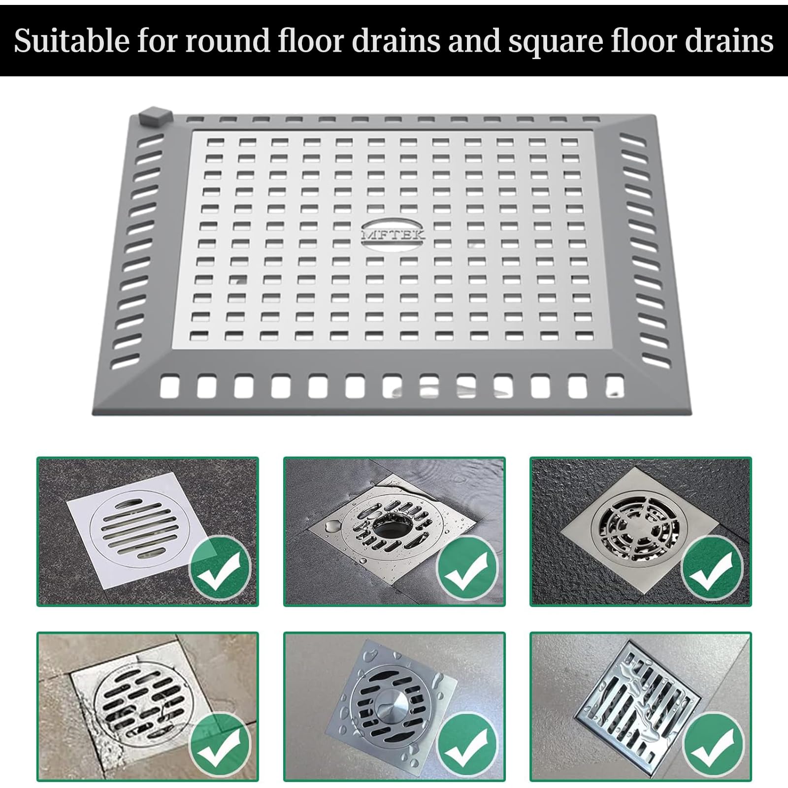 Quadratische Duschablaufabdeckung 12x12 Cm – Haarfänger Aus Edelstahl 304, Verhindert Verstopfungen