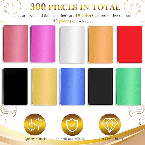 Miniatura 9 de Marspark 300 piezas de grabado de metal en blanco multiusos, hoja de aluminio de aluminio para tarjetas de visita para grabador CNC, grabado láser,