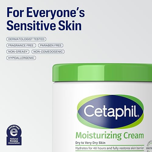 Miniatura 7 de Cetaphil - Crema hidratante para piel seca a muy seca sensible nueva de 20 onzas libre de fragancia no comedogénica no grasosa
