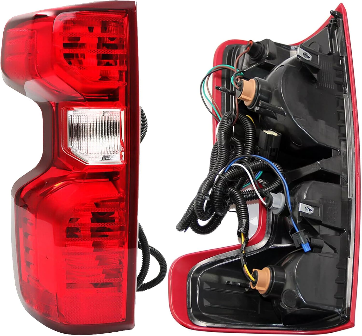 Generic Tail Light Assembly Fit for 2019-2023 Chevy Silverado 1500 2020-2023 Silverado 2500HD 3500HD Replacement Left Driver Side, Red