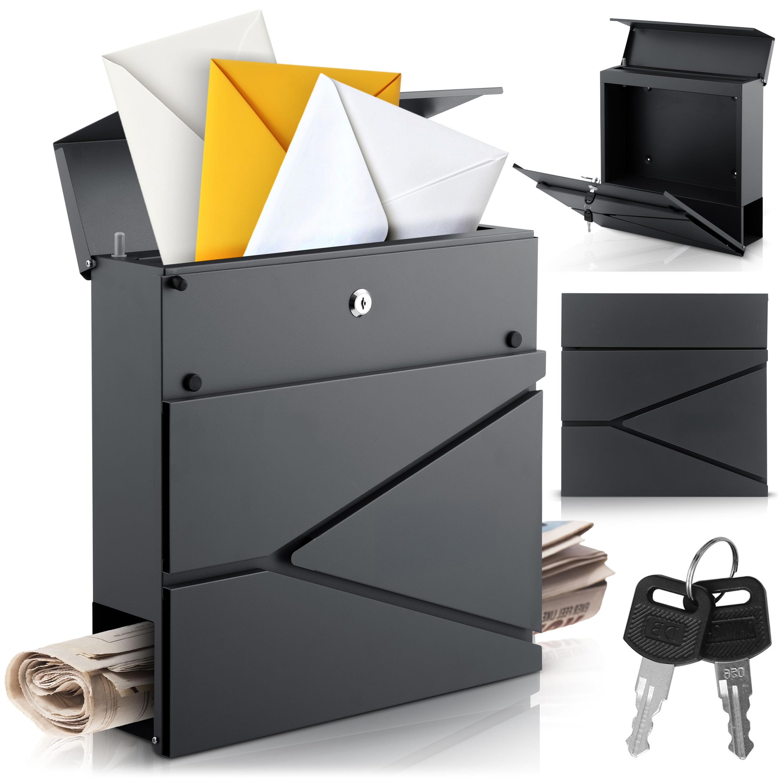Boîte aux lettres avec journal pour protéger votre courrier de la pluie