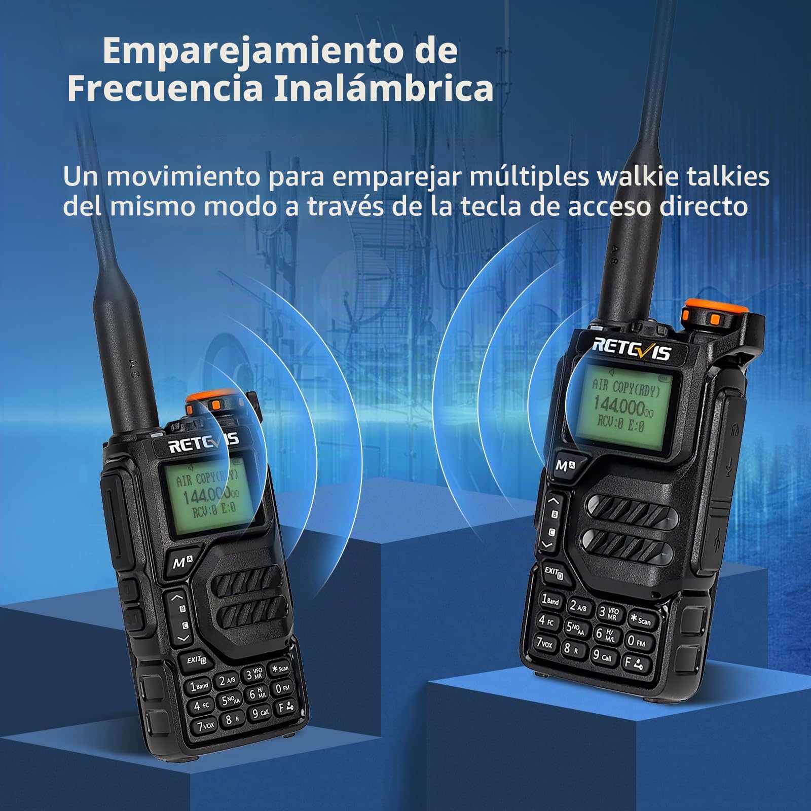 Retevis RA79 Ham Radios, Radio de Doble Banda con Micrófono Sensible | Recepción de Banda Aire, Captura de Canal, Radio de 2 Vías para Caza, Viajes, Walkie Talkie Largo Alcance